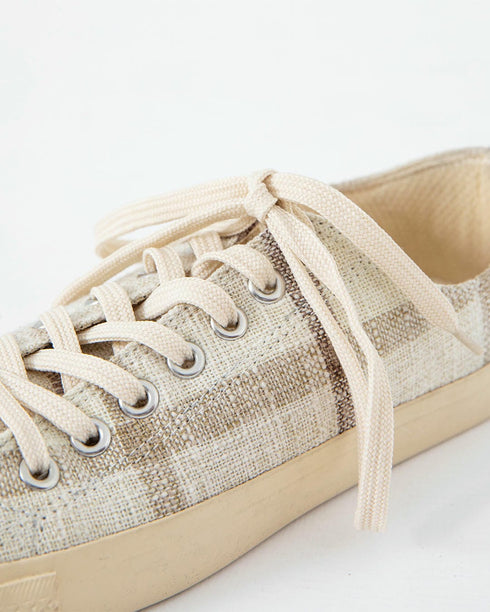 CHECK JUTE LACE-UP SNEAKERS